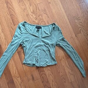 Green Long Sleeve Top